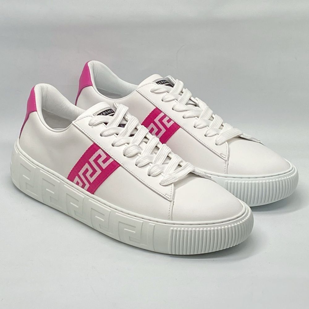 Versace Greca Logo Leather Sneakers size 40